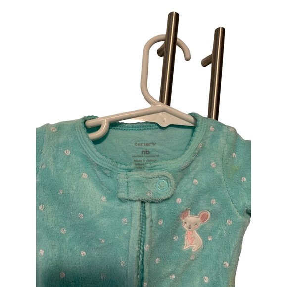 Carters Infant Baby Size Newborn Terry Cloth 1 piece bodysuit long sleeve full z - Picture 3 of 4